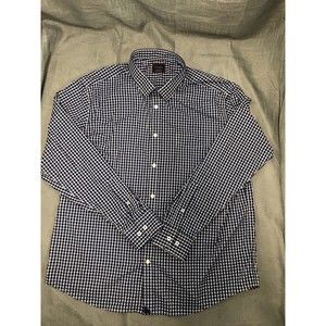 Untuckit Performance L/S Button Front Shirt Nylon Blue Check Men's Size XXL